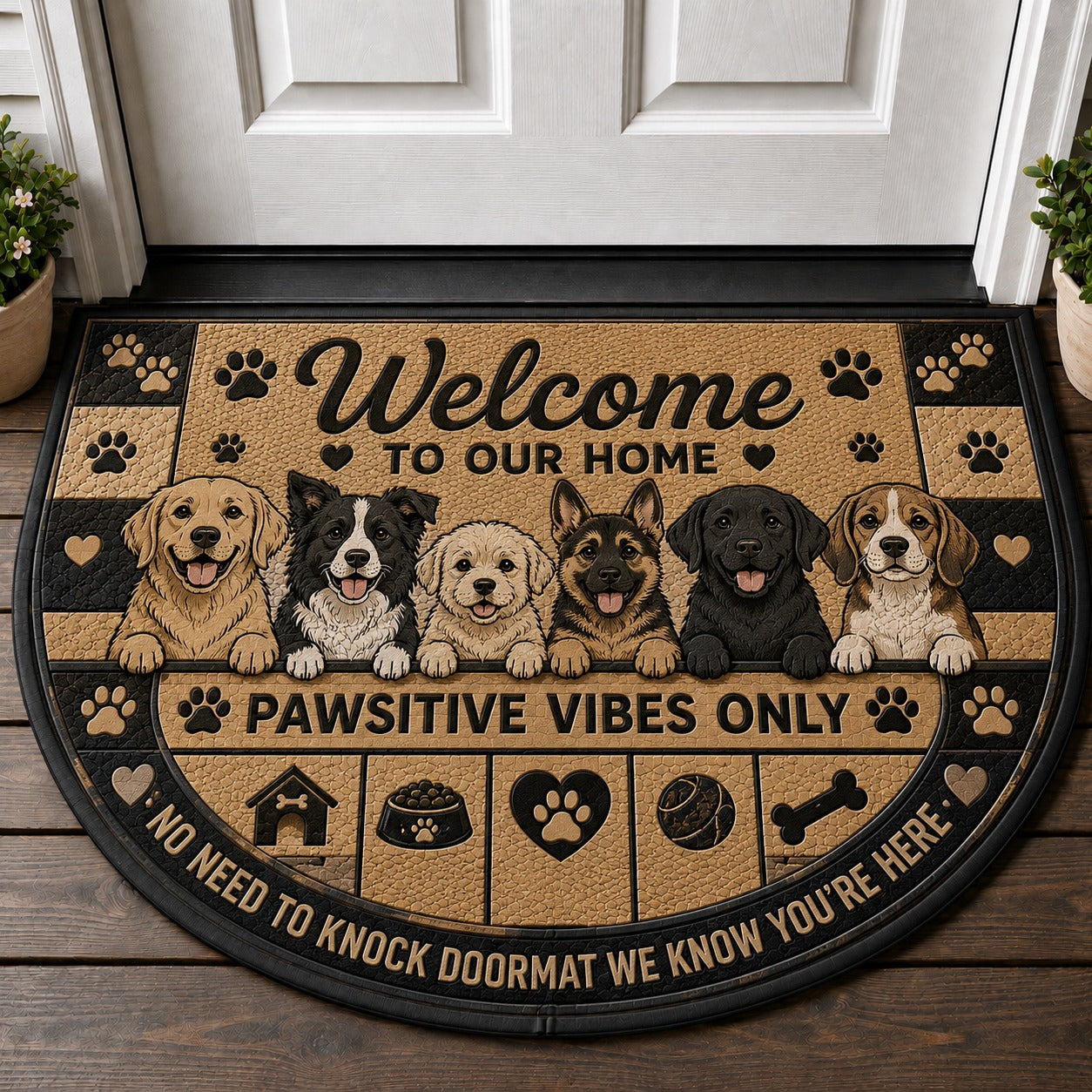 French Bulldog Welcome Mat – "Wipe Your Paws" Cute Frenchie Doormat - 5to9vibe