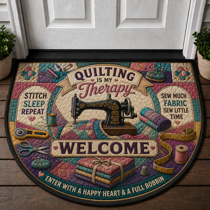Knit Happens Just One More Row Doormat - Knitting Yarn Crafter Welcome Mat - 5to9vibe