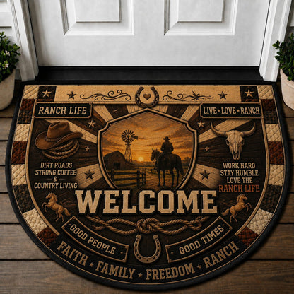 Cowgirl Welcome Mat – "Live Love Ride" Western Cowgirl Home Decor Doormat - 5to9vibe