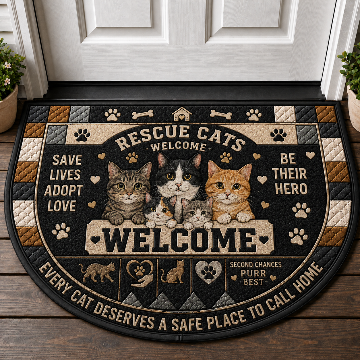 Tabbies Welcome Doormat - People Tolerated Tabby Cat Welcome Mat - 5to9vibe
