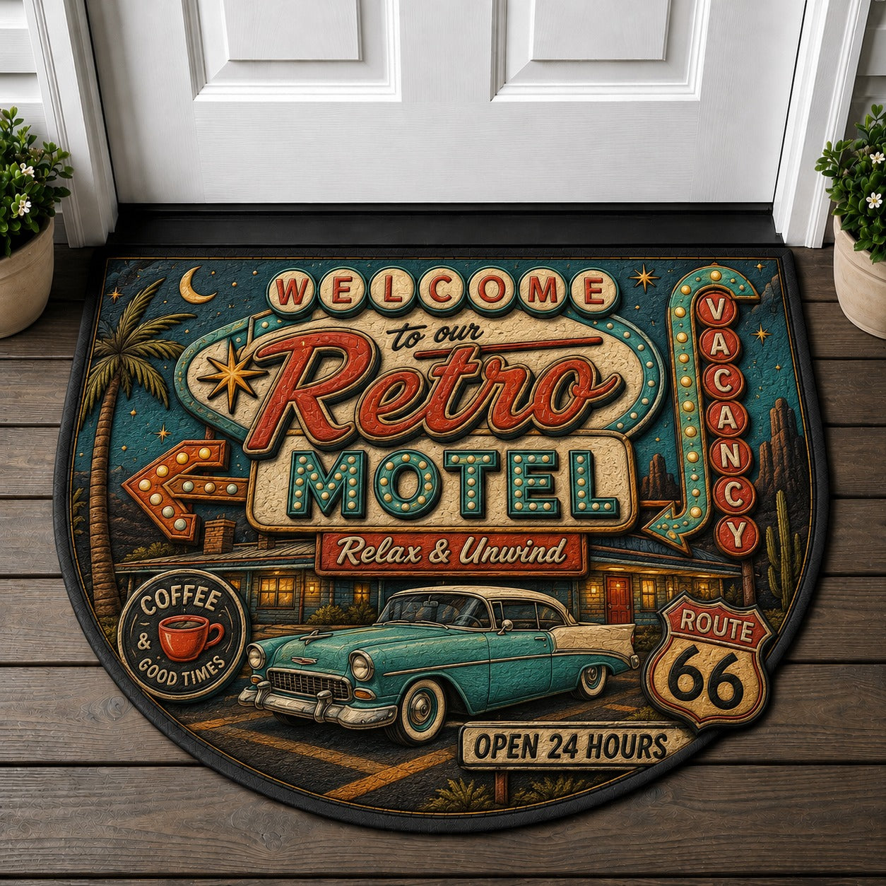 Welcome To Our Dream World Doormat - Dreamcore Pastel Cloud Rabbit Welcome Mat - 5to9vibe