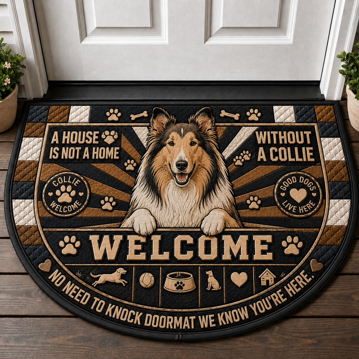 Boxer Welcome Mat – "A Boxer Lives Here" Funny Dog Breed Doormat - 5to9vibe