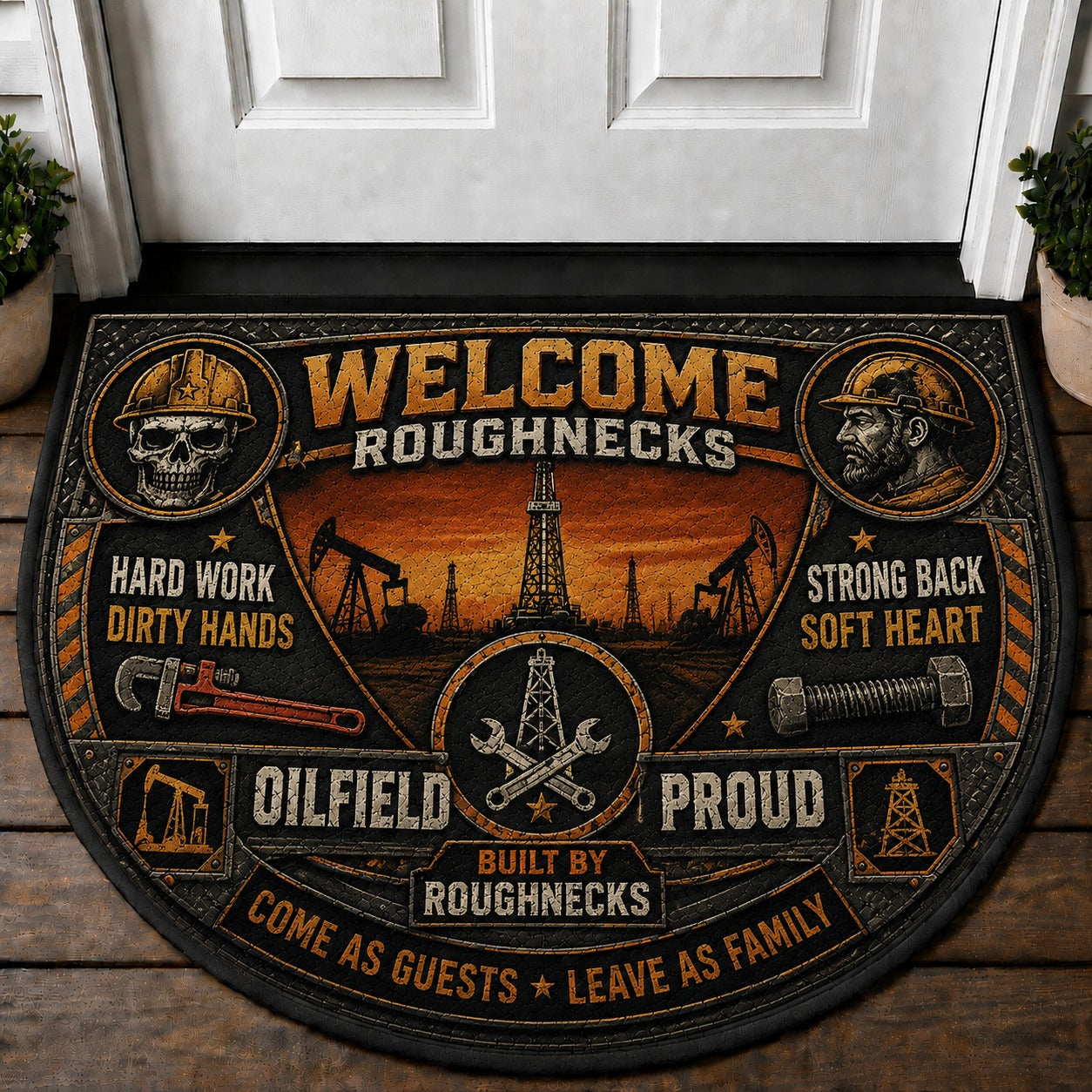 Lineman Welcome Mat – "Respect The Line" Utility Worker Outdoor Doormat - 5to9vibe