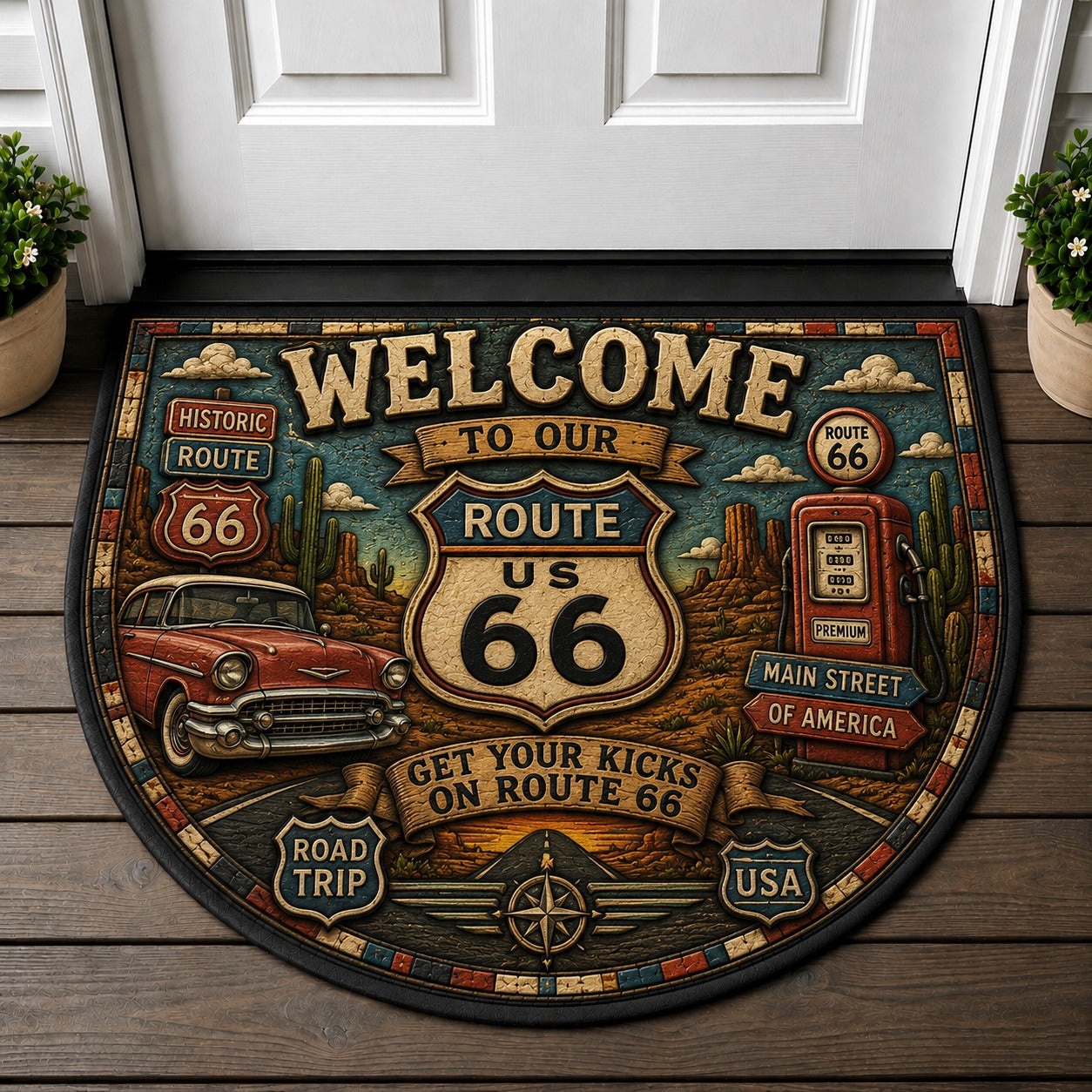 Welcome To Our Dream World Doormat - Dreamcore Pastel Cloud Rabbit Welcome Mat - 5to9vibe