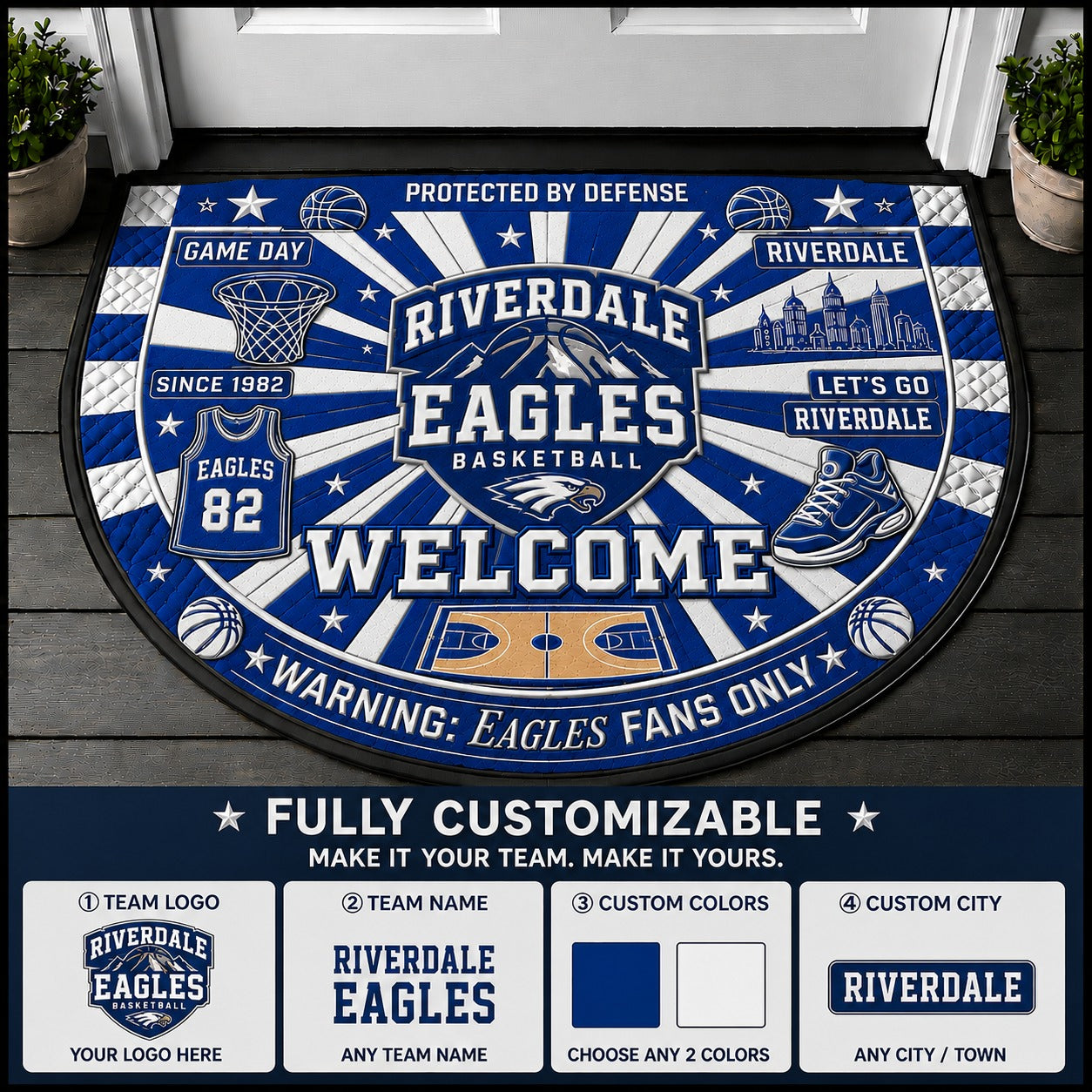 Royal Blue / White