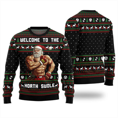 Santa Welcome To The North Swole Ugly Christmas Sweater For Women