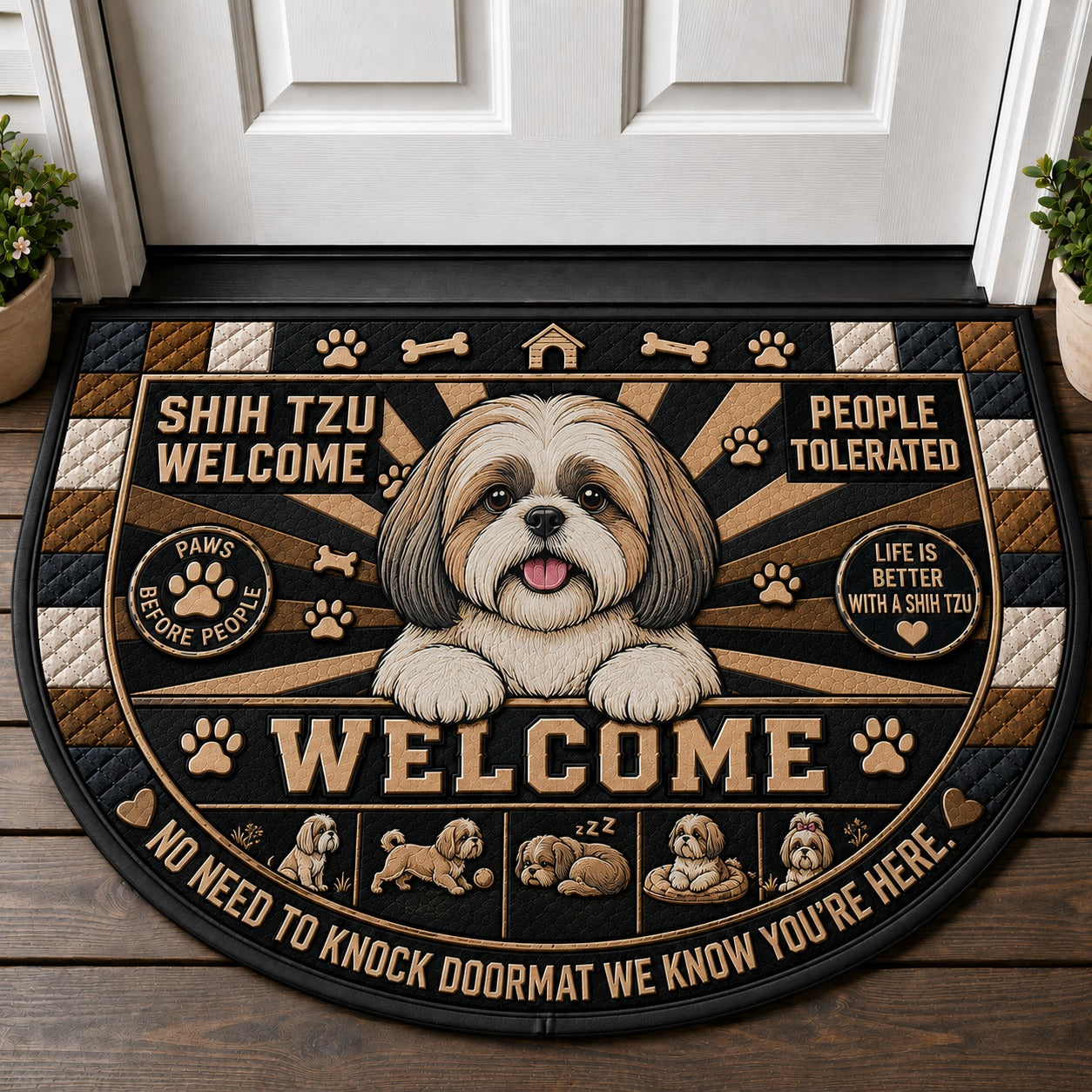 Boxer Welcome Mat – "A Boxer Lives Here" Funny Dog Breed Doormat - 5to9vibe