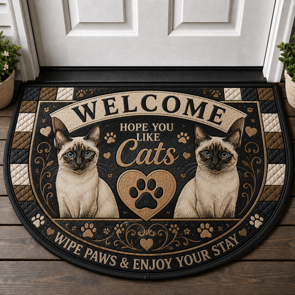 Celestial Black Cat Welcome Doormat - Witchy Moon & Stars Front Door Mat - 5to9vibe