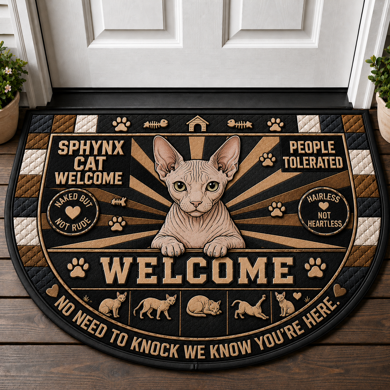 Tabbies Welcome Doormat - People Tolerated Tabby Cat Welcome Mat - 5to9vibe