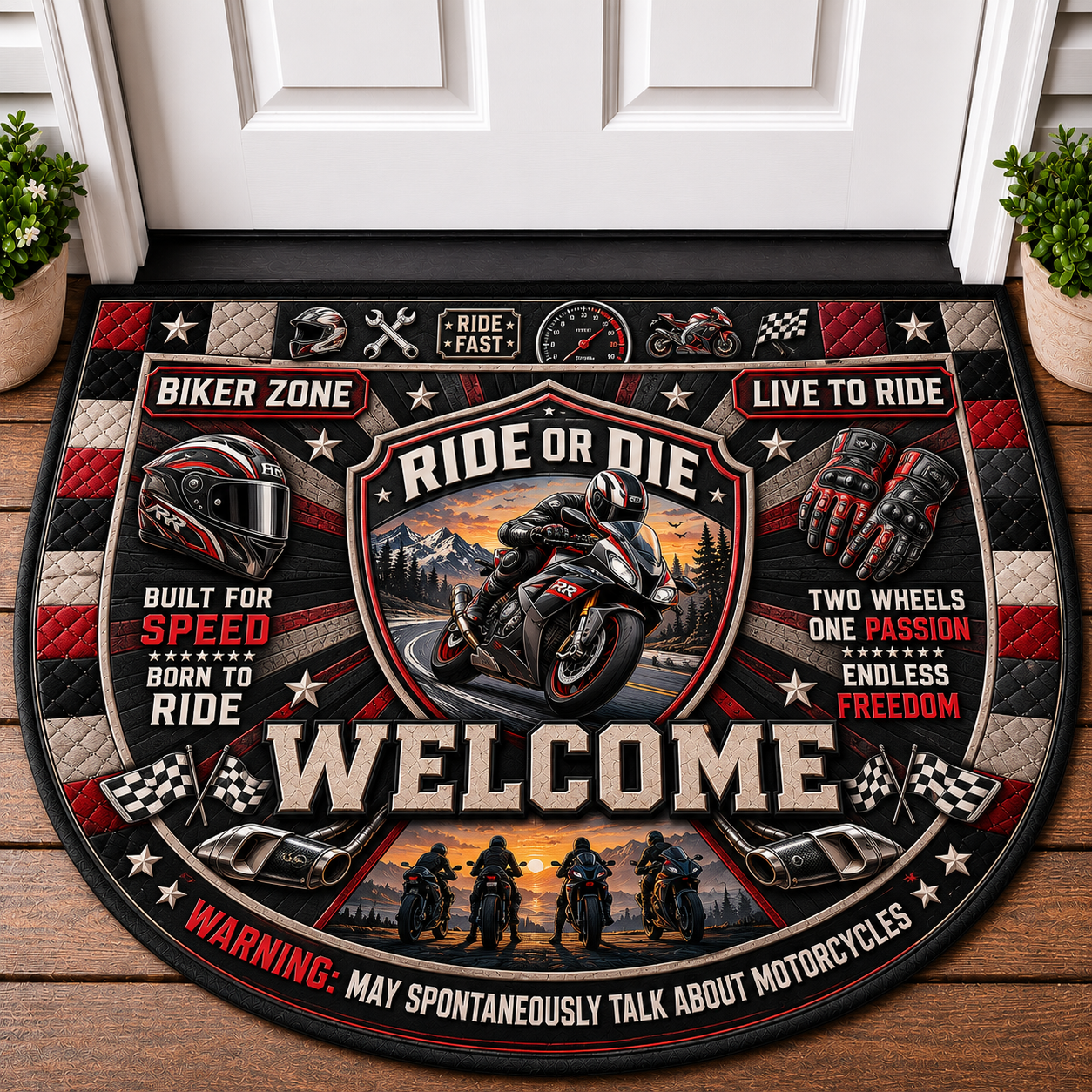 Adventure Rig Motorcycle Welcome Mat - Dual Sport Off-Road Doormat - 5to9vibe