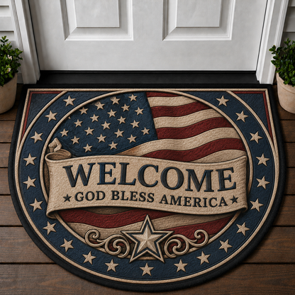 American Heritage Welcome Mat - Patriotic Legacy Proud USA Doormat - 5to9vibe