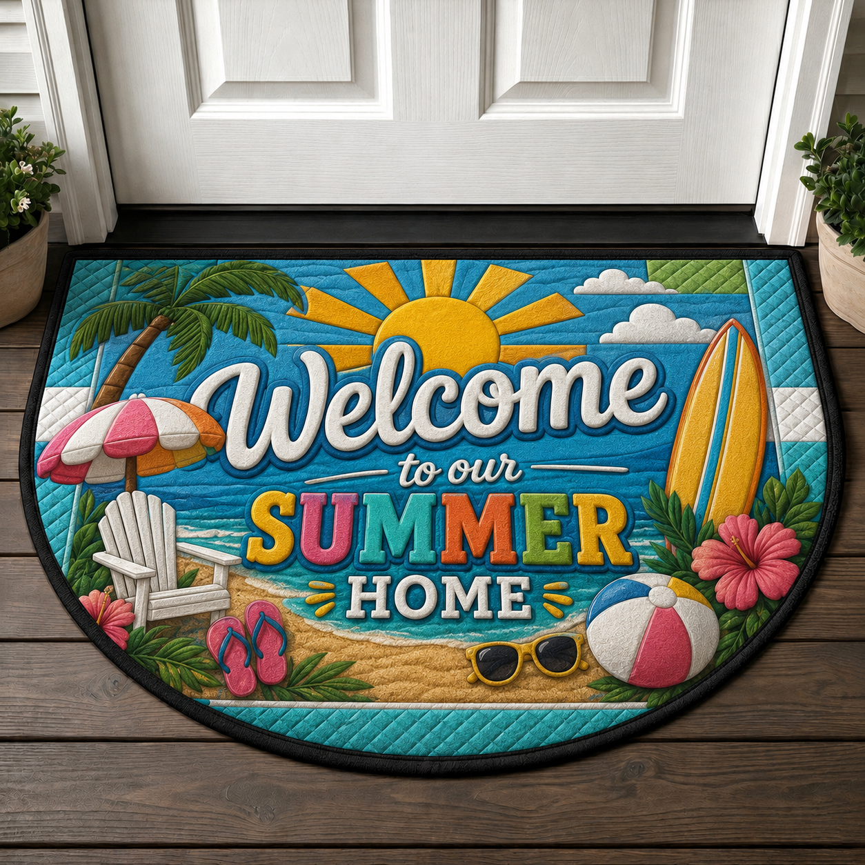 4th of July Welcome Mat - Patriotic American Flag Outdoor Doormat - 5to9vibe