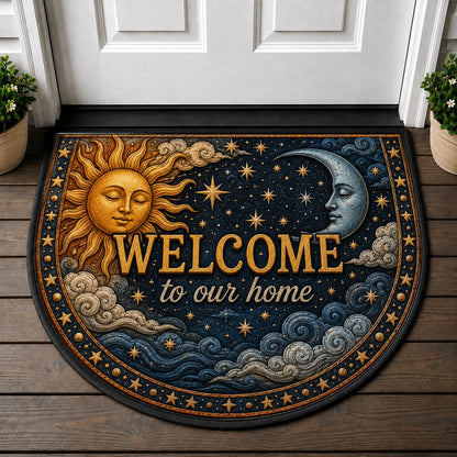 Celestial Zodiac Welcome Mat - Astrology Sun Moon & Stars Front Doormat - 5to9vibe