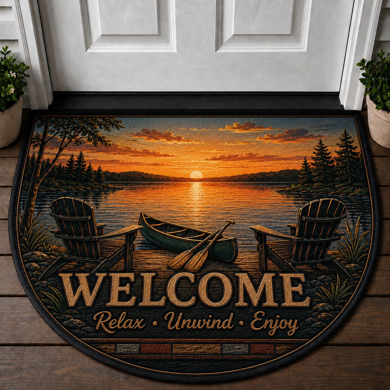 Campfire Nights Welcome Mat – Cozy Camping and Hiking Outdoor Doormat - 5to9vibe