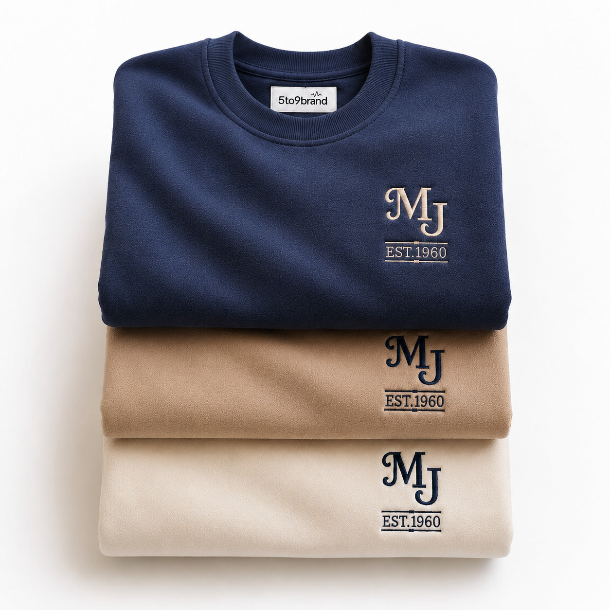 1960 Custom Monogram Embroidery with Name and Year Vintage Logo Premium Quarter Zip Sweatshirt, Unisex Sweatshirt, Hoodies, T-shirts