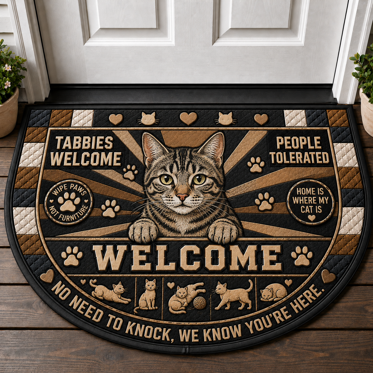 Outdoor Cat Welcome Doormat - Pawsitively Wild & Free Welcome Mat - 5to9vibe