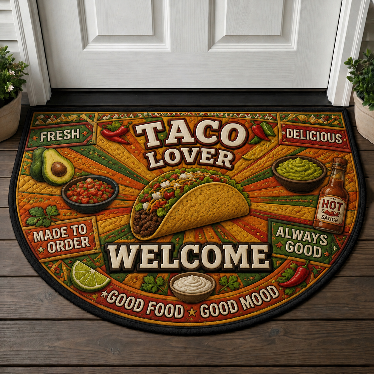 Good Food Good Mood Foodie Doormat - Culinary Lover Kitchen Welcome Mat - 5to9vibe