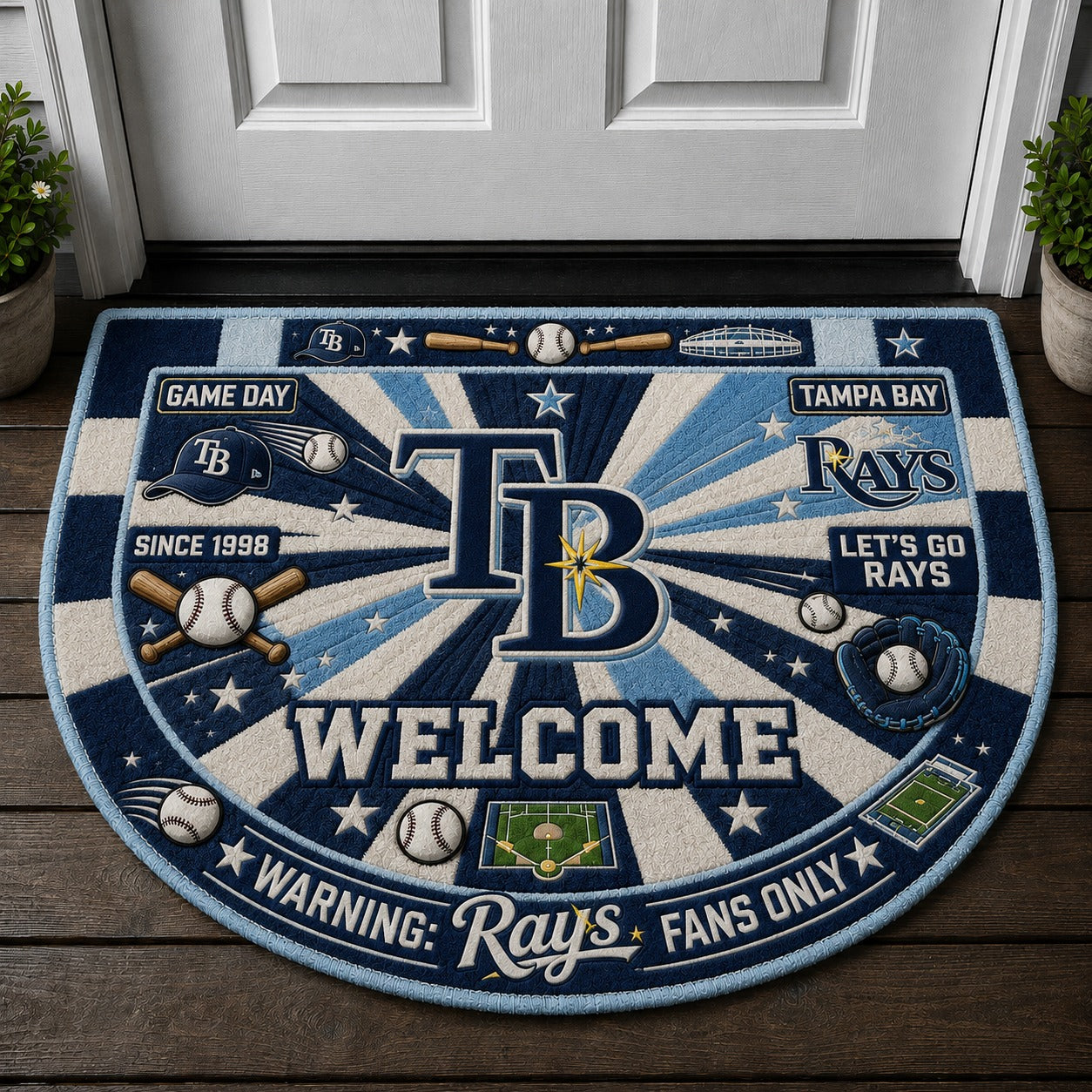 Baseball All Teams Custom Quilted Print Premium Welcome Mat – Personalized Baseball Doormat