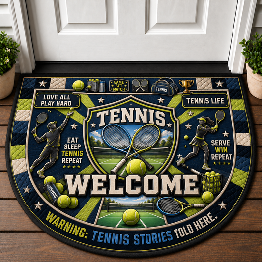 Tennis Welcome Mat - Tennis Court Match Game Sports Doormat - 5to9vibe