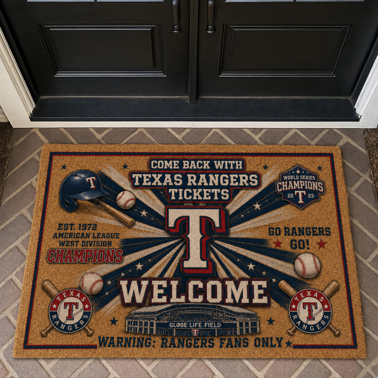 Baseball All Teams Custom Quilted Print Premium Welcome Mat – Personalized Baseball Doormat