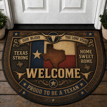 Construction Worker Welcome Mat – "Built Strong" Hard Hat Zone Doormat - 5to9vibe