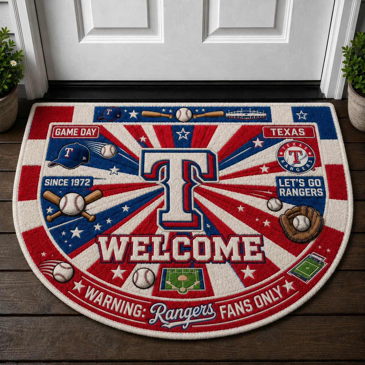 Baseball All Teams Custom Quilted Print Premium Welcome Mat – Personalized Baseball Doormat