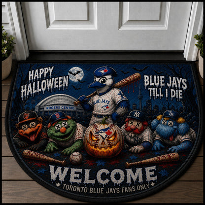 Baseball Halloween All Teams Custom Quilted Print Premium Welcome Mat – Personalized Baseball Doormat