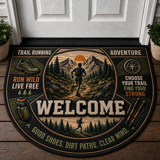 Trail Running Welcome Mat - Adventure & Hiking Outdoor Doormat - 5to9vibe