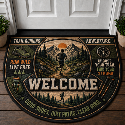 Hiking Adventure Welcome Mat - Mountain Forest Outdoor Doormat - 5to9vibe