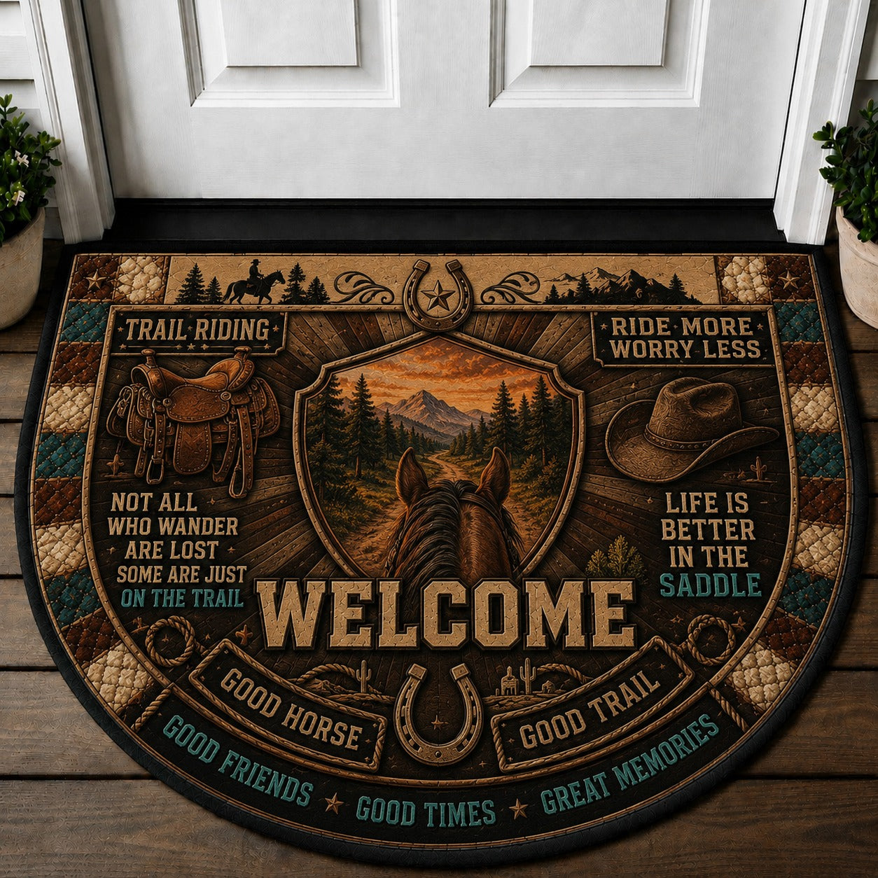 Horse Dad Welcome Mat – "Life Is Better With Horses" Equestrian Father Gift Doormat - 5to9vibe