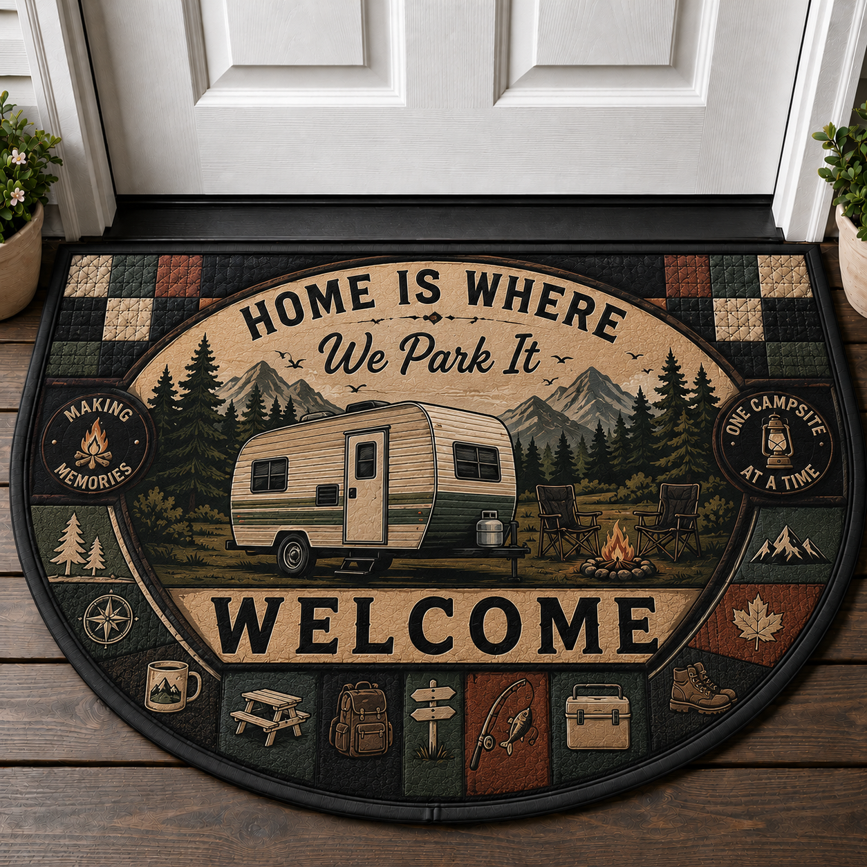 Weekend Campers Welcome Doormat - Home Is Where We Park It Camper Mat - 5to9vibe