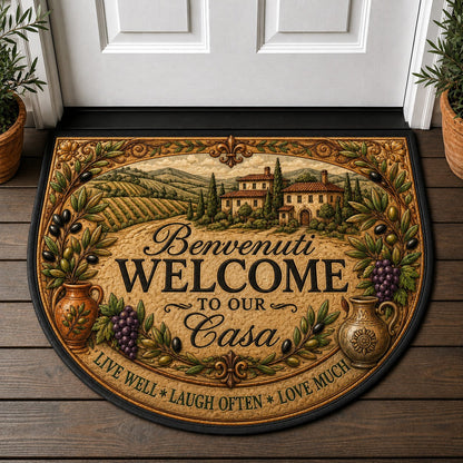 Bienvenidos Welcome Doormat - Mexican Talavera Colorful Floral Tile Welcome Mat - 5to9vibe