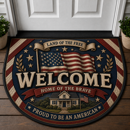 USA Flag Welcome Mat - Proud American Patriotic Outdoor Doormat - 5to9vibe