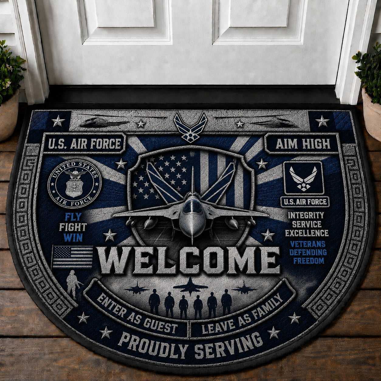 Ironworker Welcome Mat – "Built Strong" Steel Construction Worker Doormat - 5to9vibe