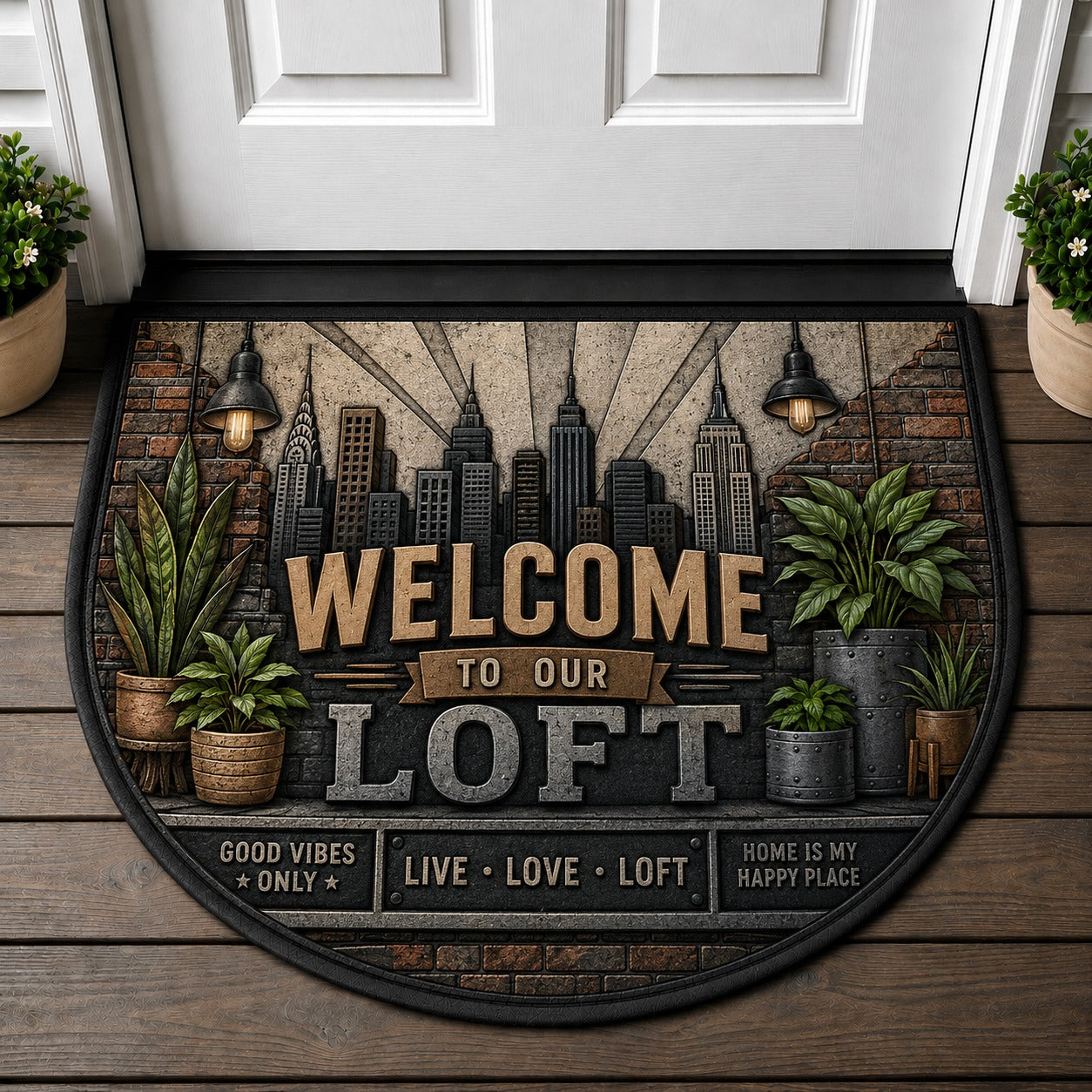 Beach House Retro Camper Doormat - Surfboards & Ocean Waves Welcome Mat - 5to9vibe