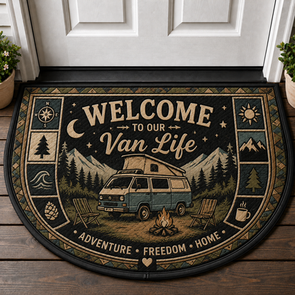 Welcome To Our RV Life Doormat - Home Is Where We Park It Camper Mat - 5to9vibe