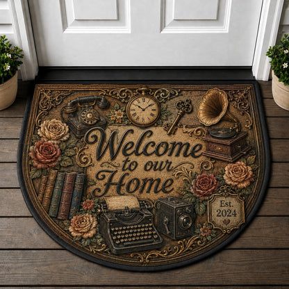 Beach House Retro Camper Doormat - Surfboards & Ocean Waves Welcome Mat - 5to9vibe