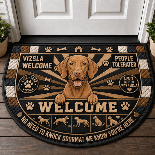 Vizsla Welcome Mat – "People Tolerated" Dog Breed Outdoor Doormat - 5to9vibe