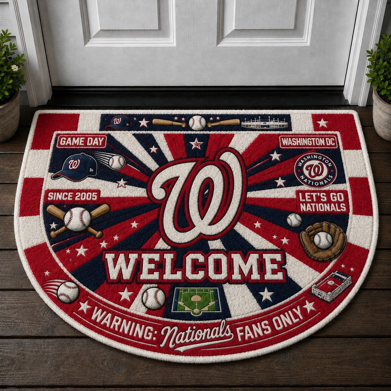 Baseball All Teams Custom Quilted Print Premium Welcome Mat – Personalized Baseball Doormat