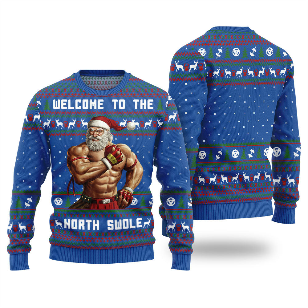 Welcome To The North Swole Santa Ugly Sweater