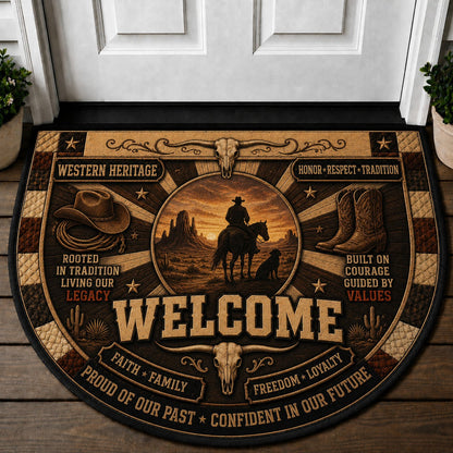 Cutting Horse Welcome Mat – "Work The Cow" Western Equestrian Doormat - 5to9vibe