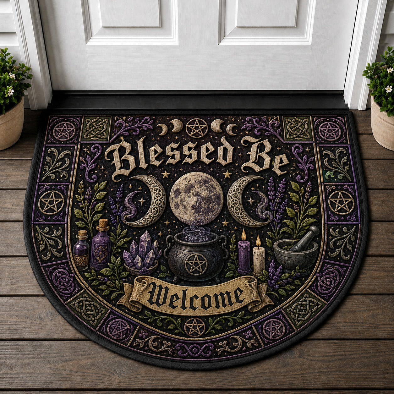 Bless This Home Welcome Doormat - Cottage Garden Floral Botanical Bird Welcome Mat - 5to9vibe