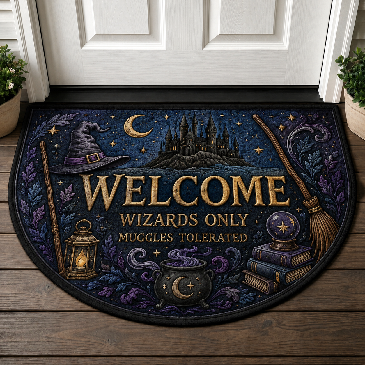 Enter If You Dare Vampire Welcome Mat - Spooky Gothic Castle Doormat - 5to9vibe