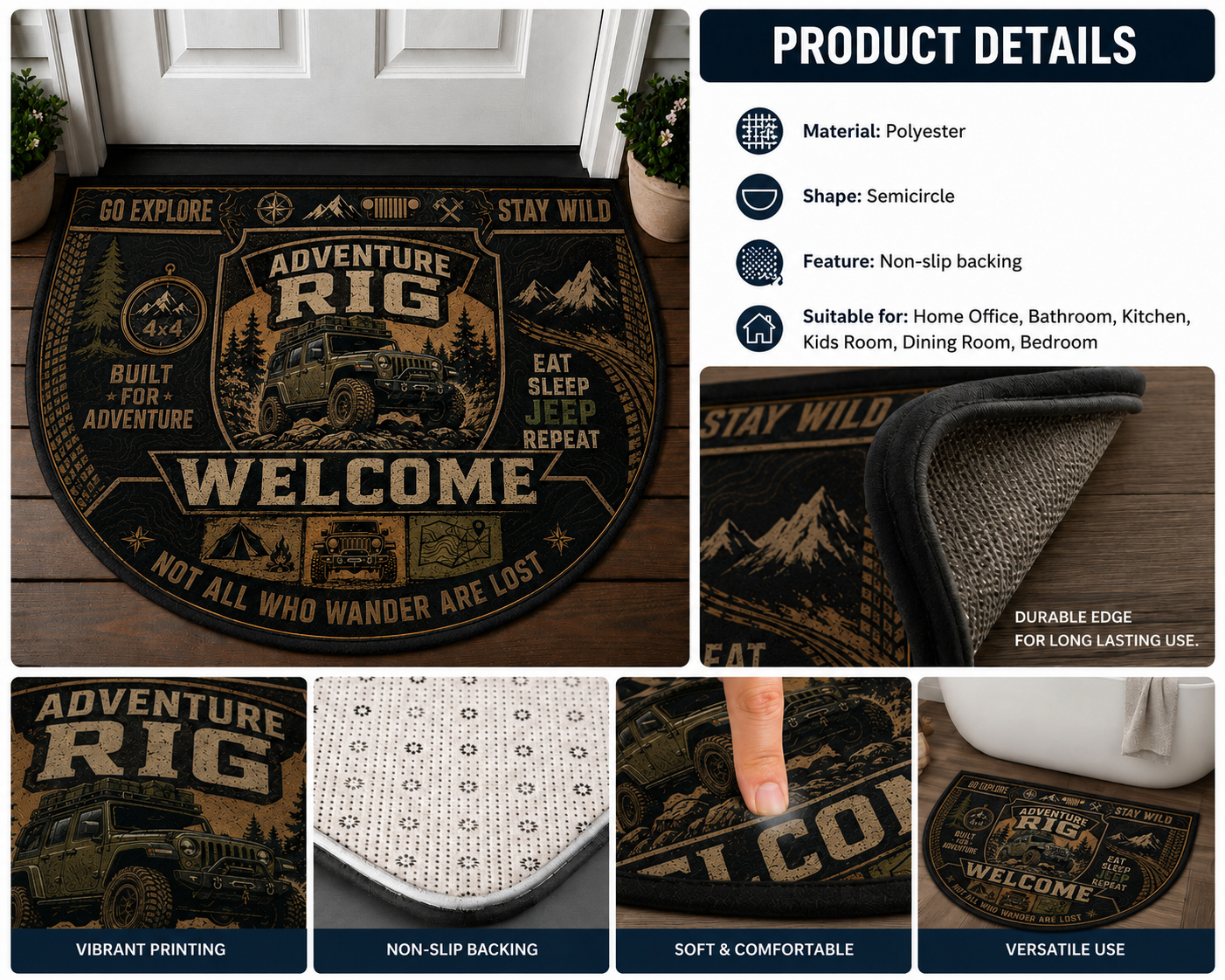Tacoma Welcome Mat - Adventure Starts Here Off Road Doormat - 5to9vibe