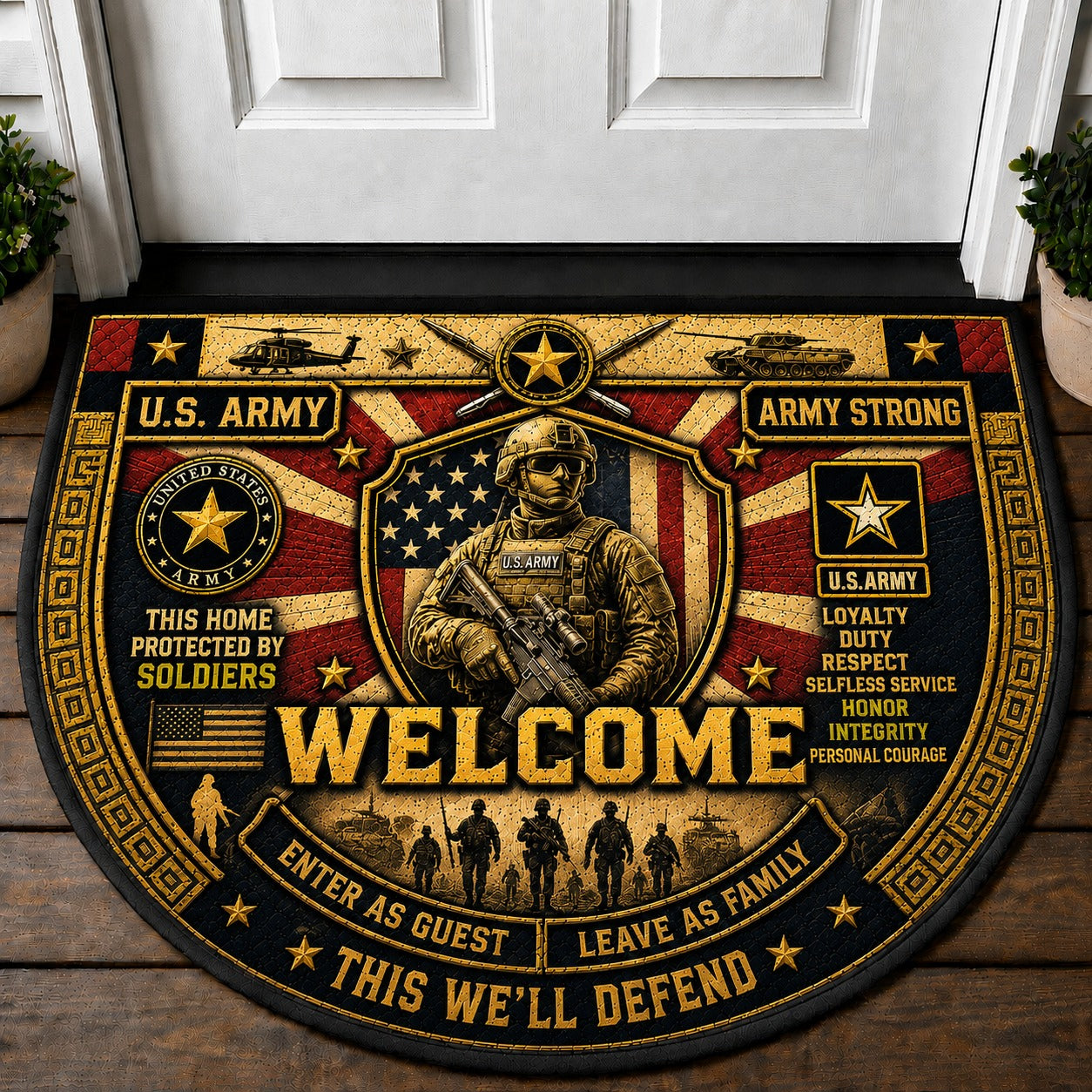 Construction Worker Welcome Mat – "Built Strong" Hard Hat Zone Doormat - 5to9vibe